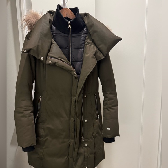 Soia & Kyo Fur Trim Asymmetric Front Down Coat - Bloomingdale’s Exclusive - Picture 1 of 12